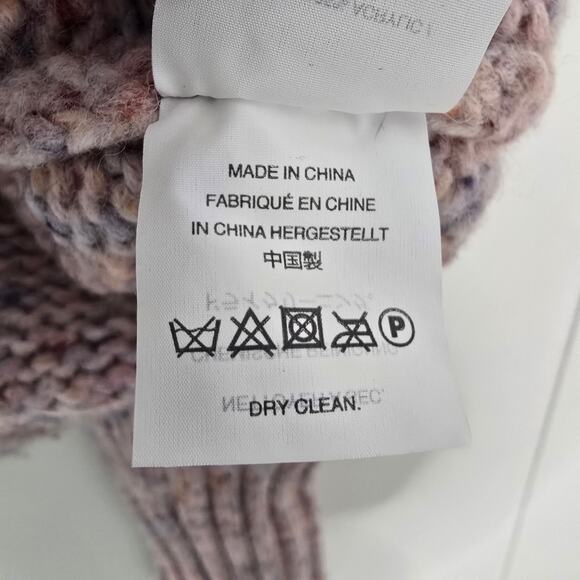 J Crew Pink TurtleNeck Sweater Wool Blend Boxy Cropped Pink Multi Size XL - Picture 7 of 7